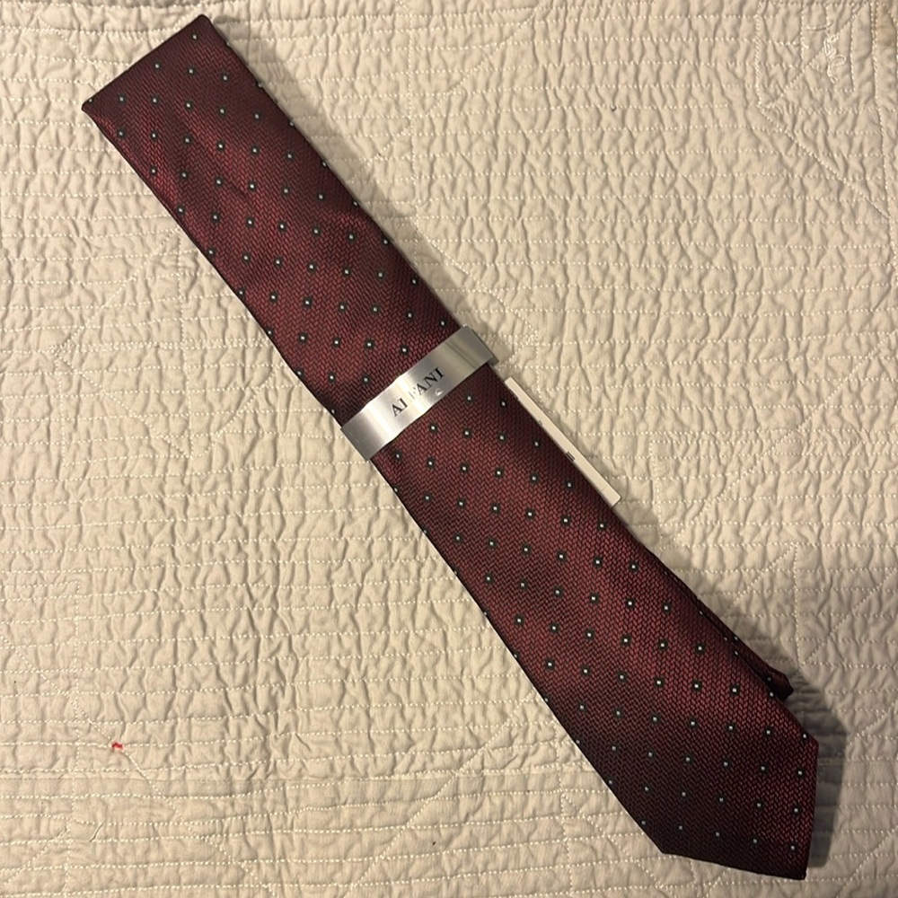 - ALFANI Burgundy and Black Salley Dot Tie NWT for Groomsmen